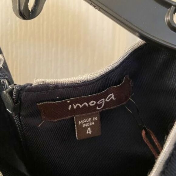 Imoga Bella Tank Top Navy Blue Silver Trim Girls Size 4 NWT - Picture 4 of 7